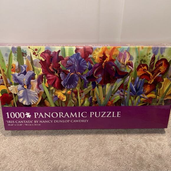 Iris Cantata Nancy Dunlop Cawdrey Puzzle 1000 Pcs, 38.6" X 13.4" Panoramic NEW - Picture 1 of 4